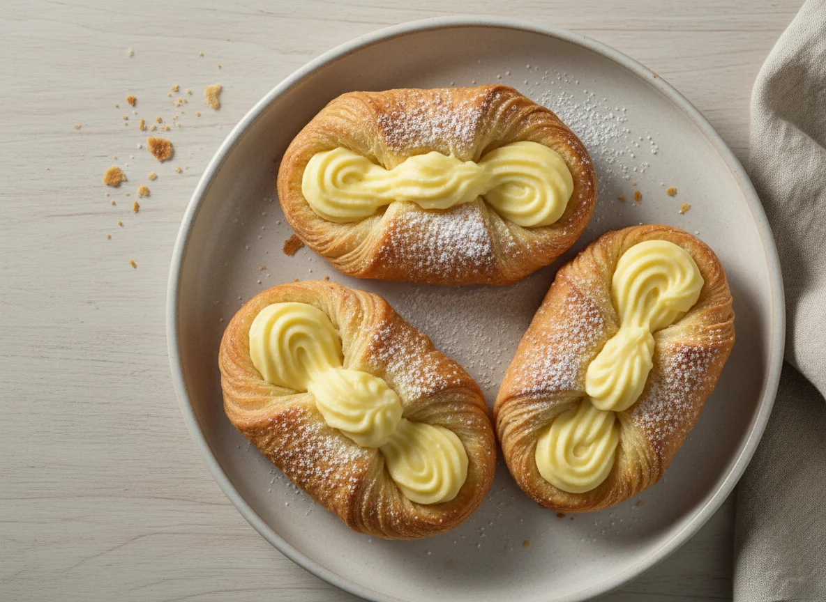 Plundergebäck mit Vanillecreme photo