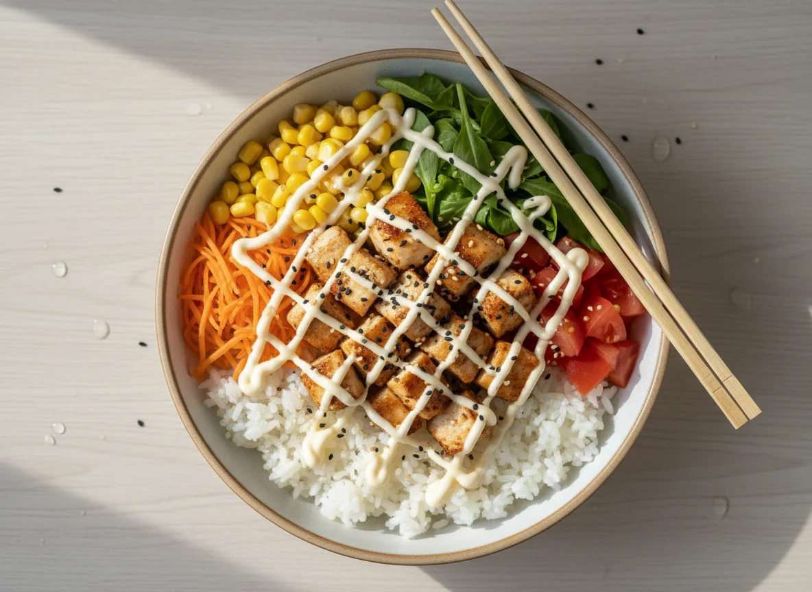 Poké Bowl mit Huhn photo