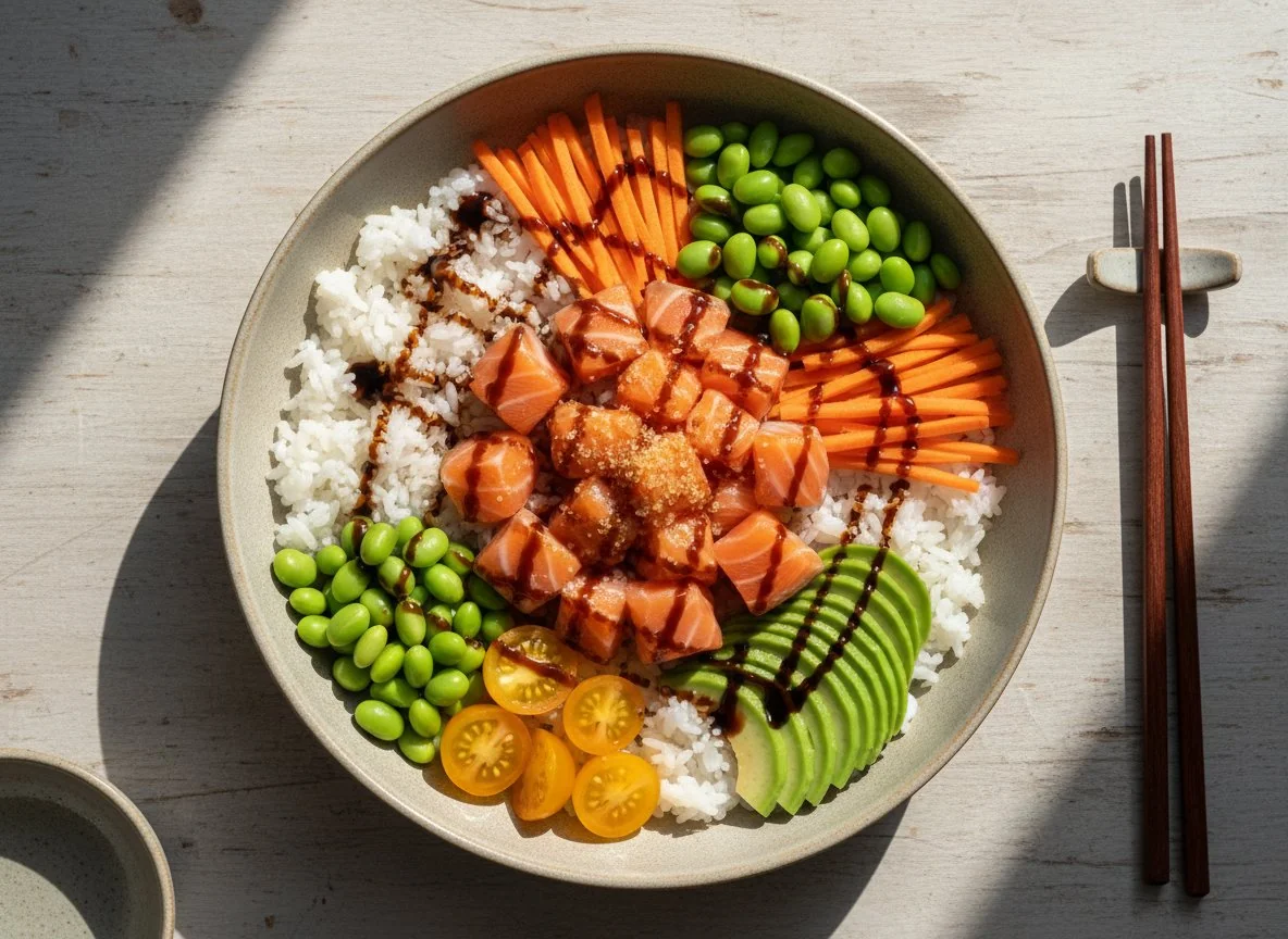 Poke Bowl mit Lachs photo