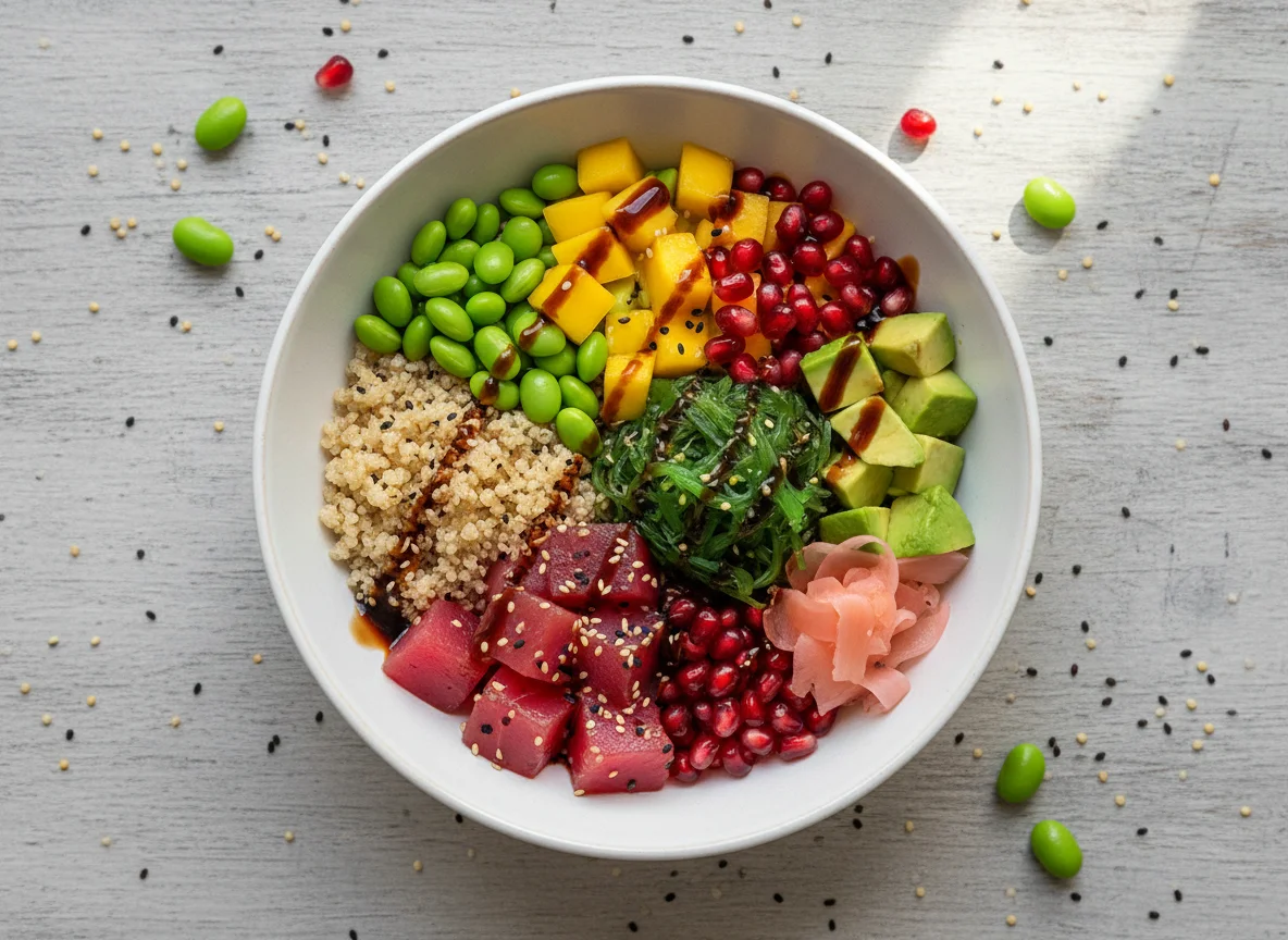 Poke Bowl mit Thunfisch und Quinoa photo