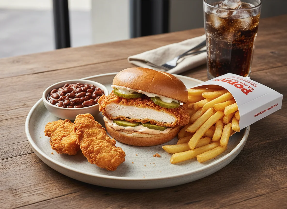 Popeyes Hähnchen-Sandwich Big Box Menü photo