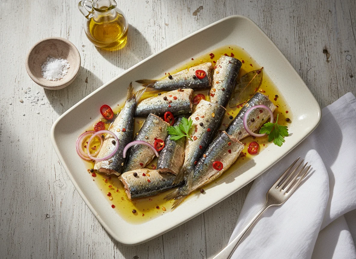 Portugiesische Gewürzsardinen in Olivenöl photo