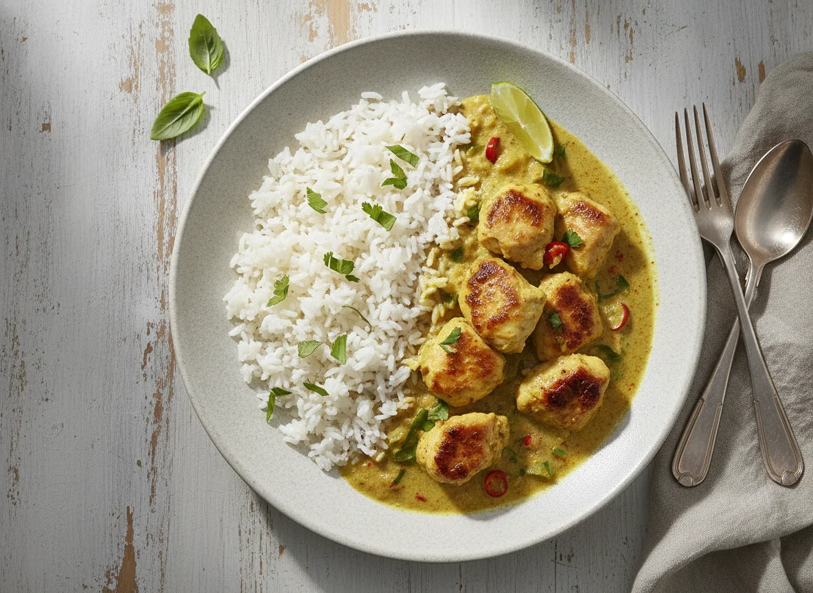 Poulet-Curry mit Basmatireis photo
