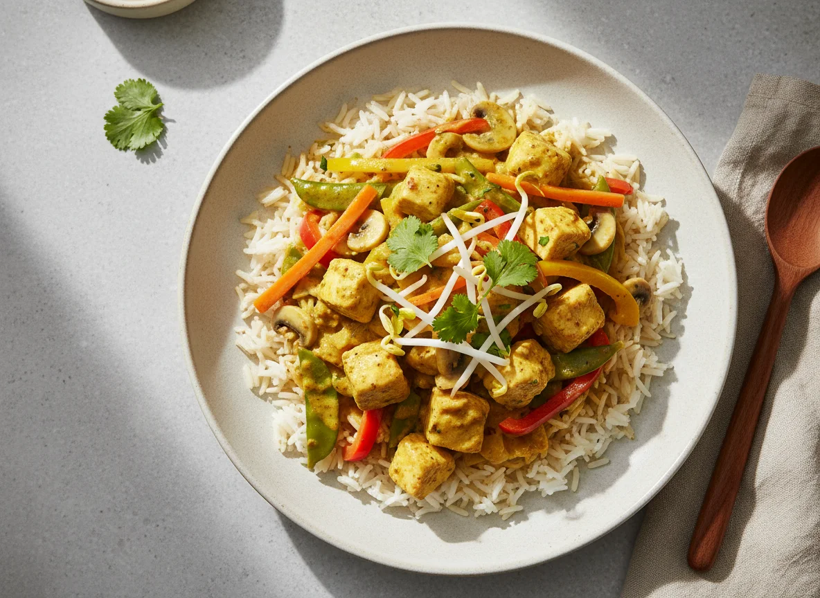 Poulet-Curry mit Reis photo