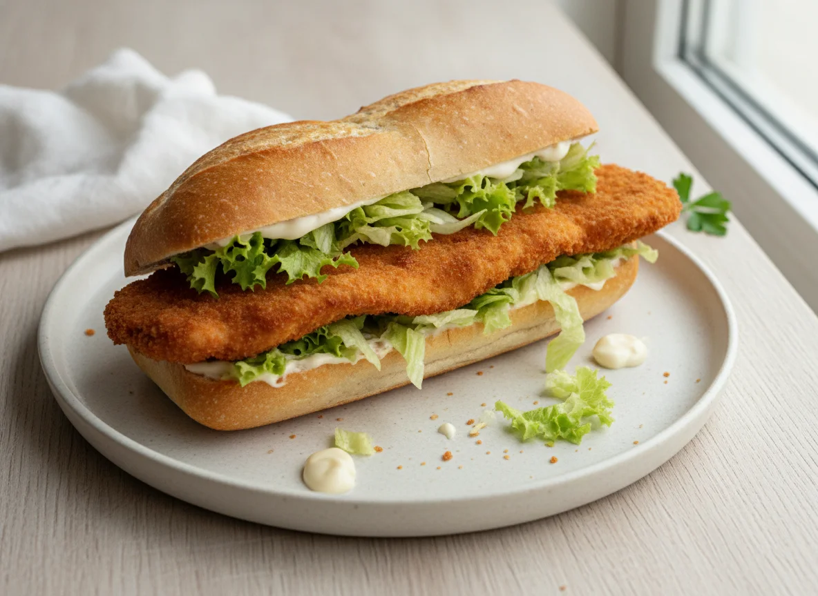 Poulet-Schnitzel Sandwich photo
