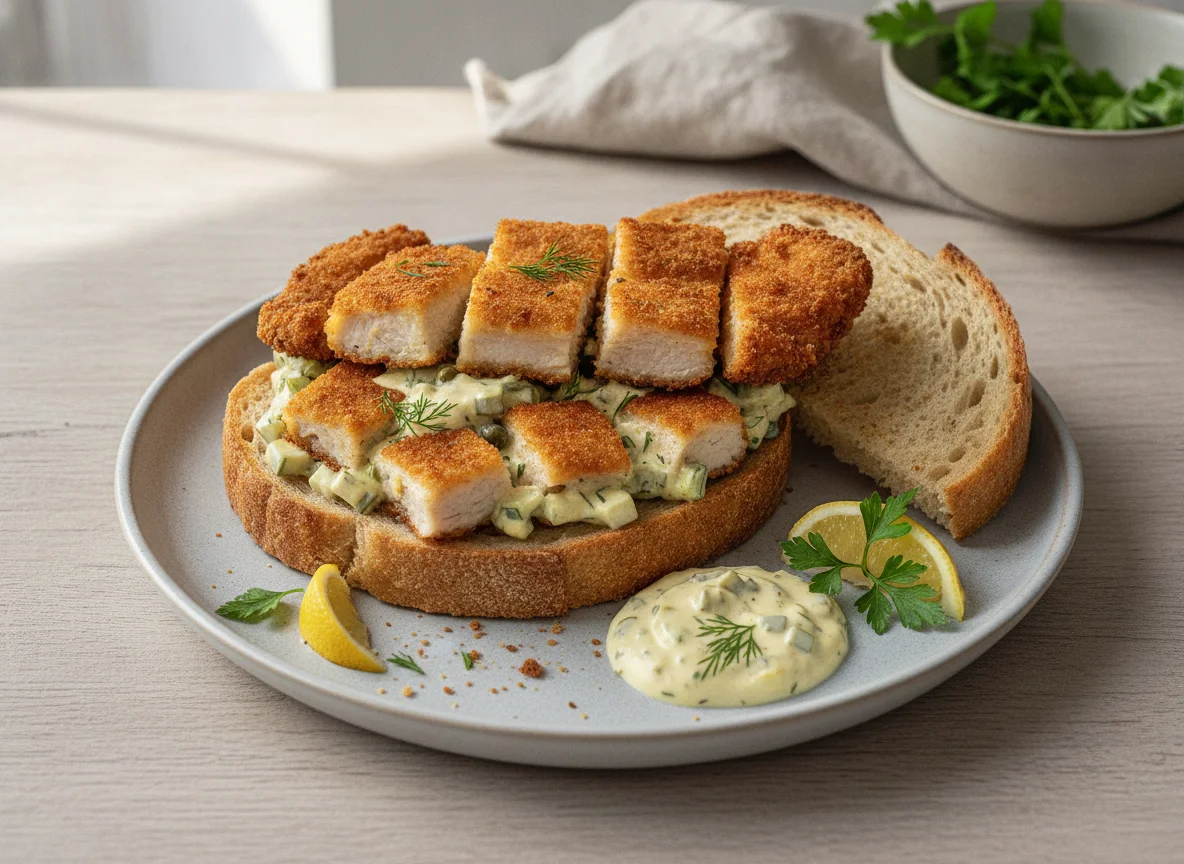 Pouletschnitzel Tartar Sandwich photo
