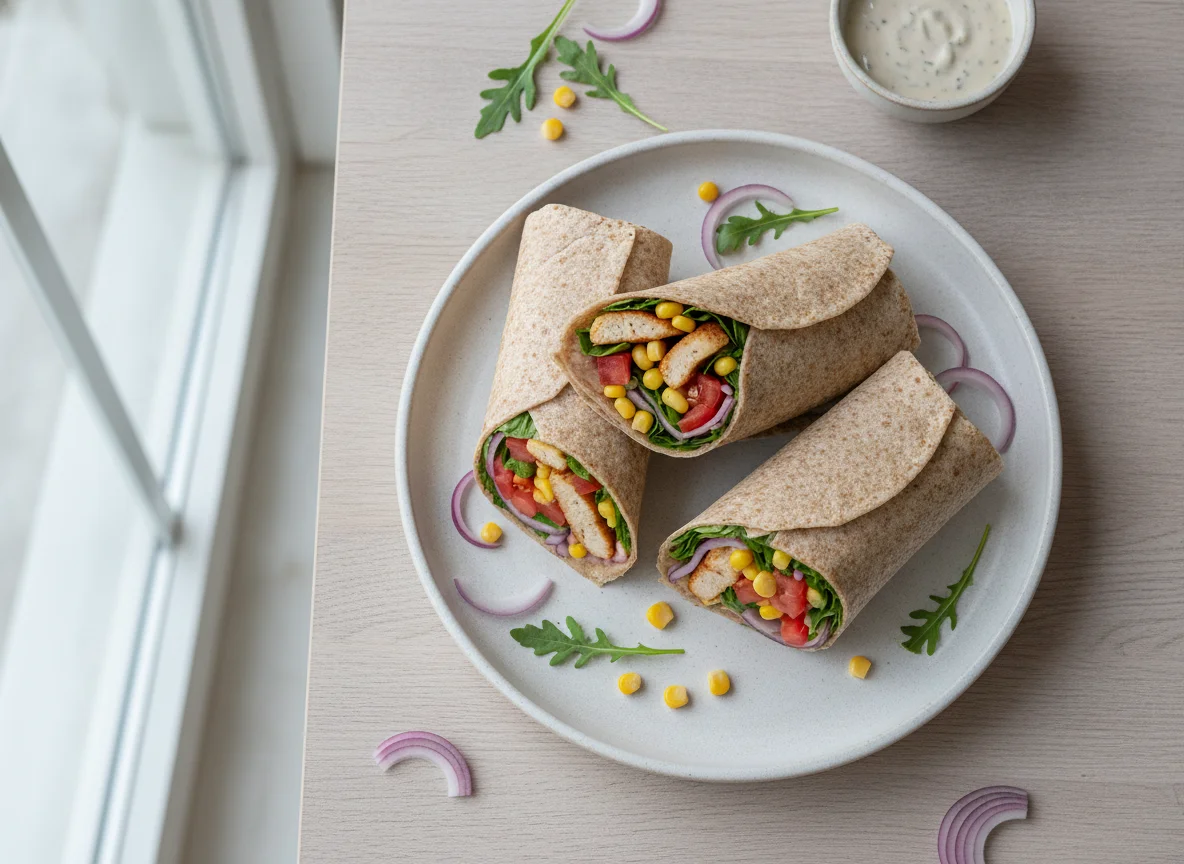 Protein Wraps mit Hähnchen und Gemüse photo