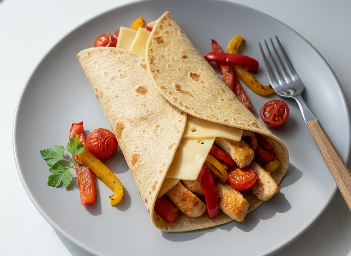 Protein-Wrap mit angebratenem Gemüse photo