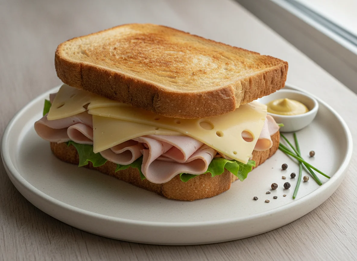 Putenbrust-Käse-Sandwich photo