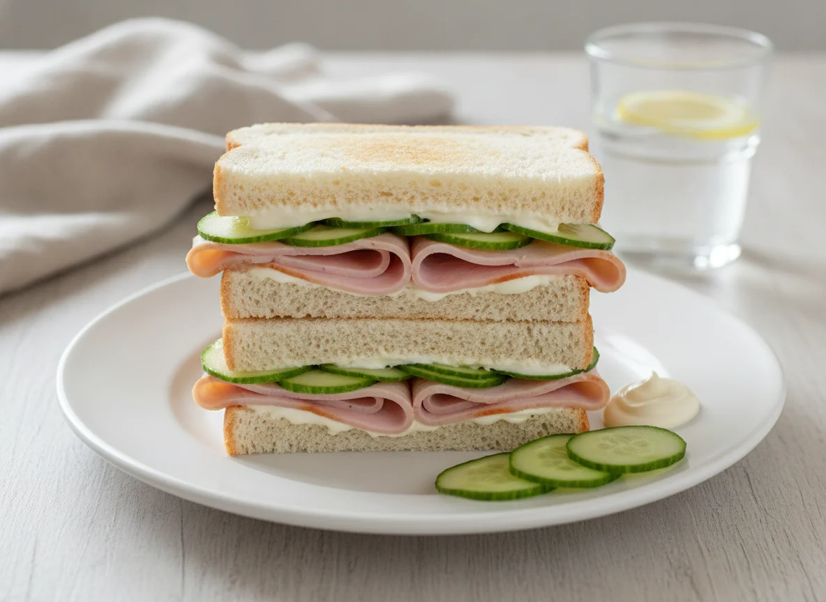 Puten-Sandwich mit Gurke photo