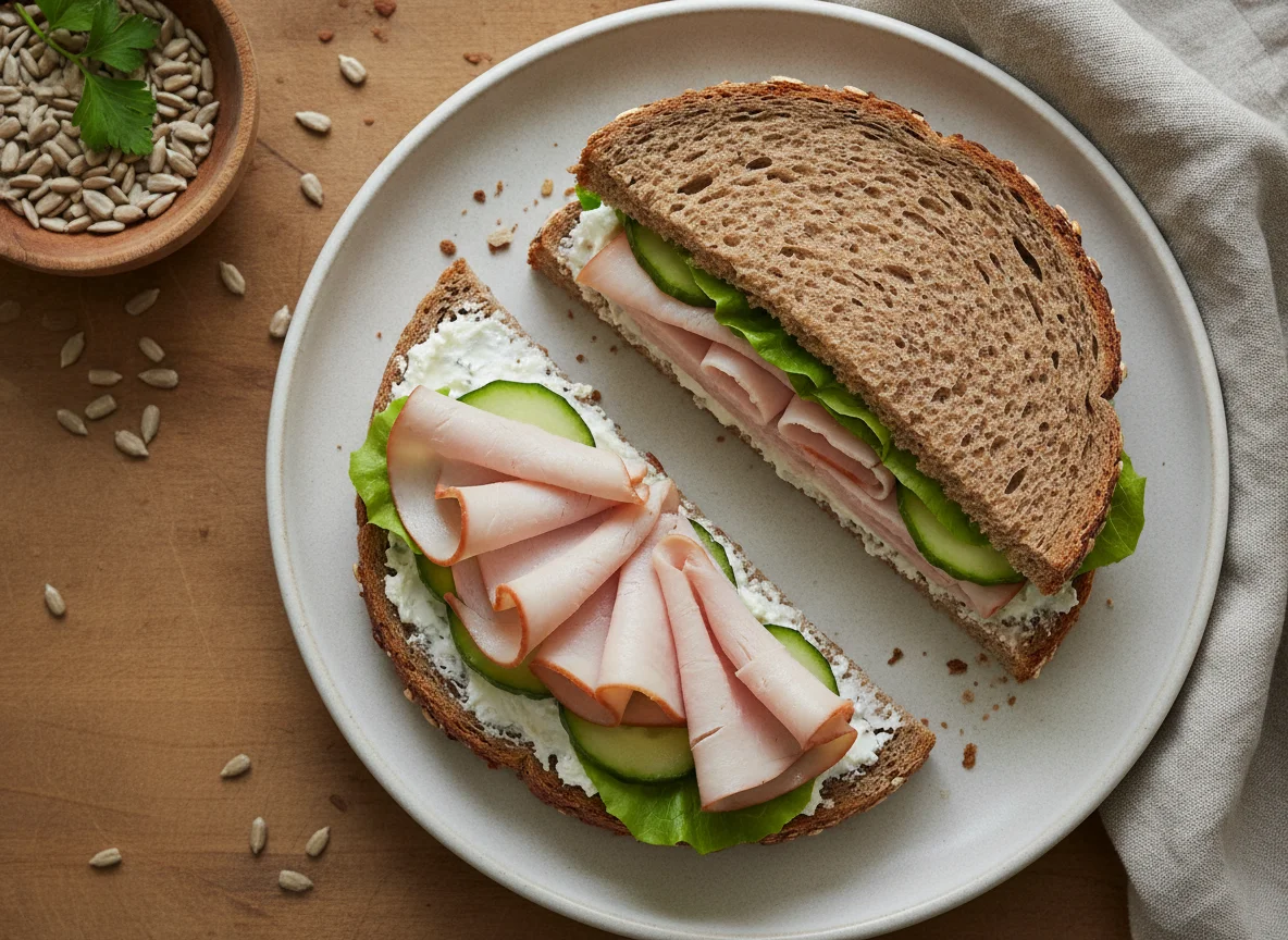 Puten-Sandwich mit Vollkornbrot photo