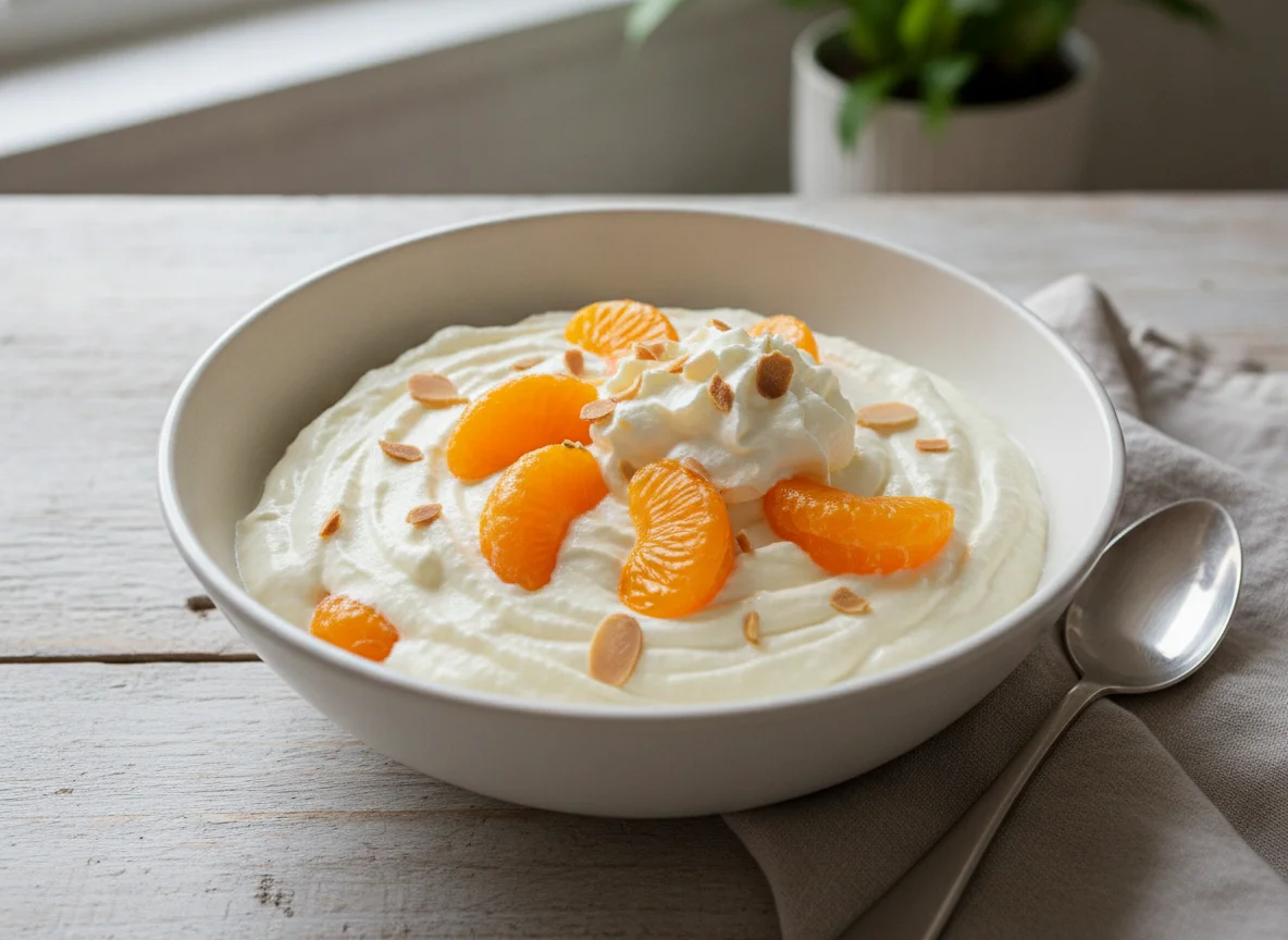 Quarkspeise mit Mandarinen photo