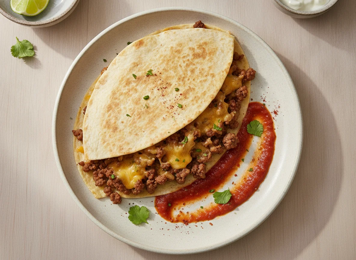 Quesadilla mit Hackfleischfüllung photo