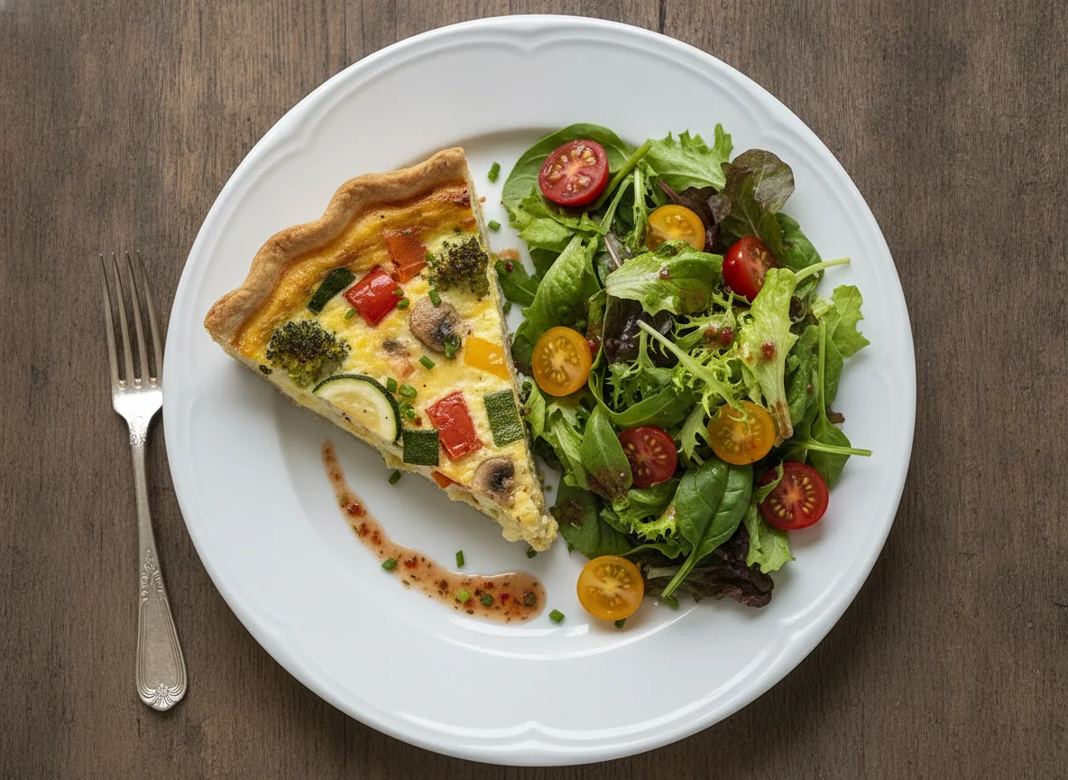 Quiche mit gemischtem Salat photo