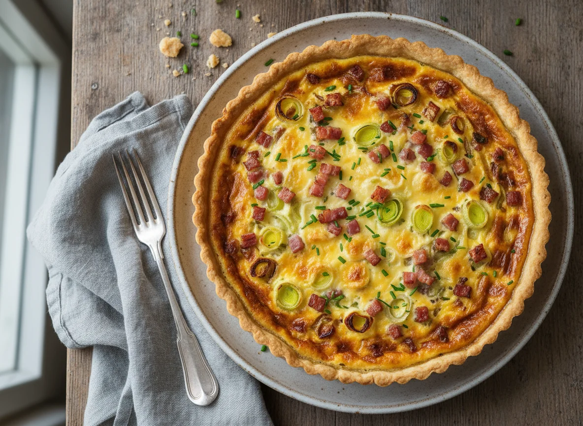 Quiche mit Lauch und Speck photo