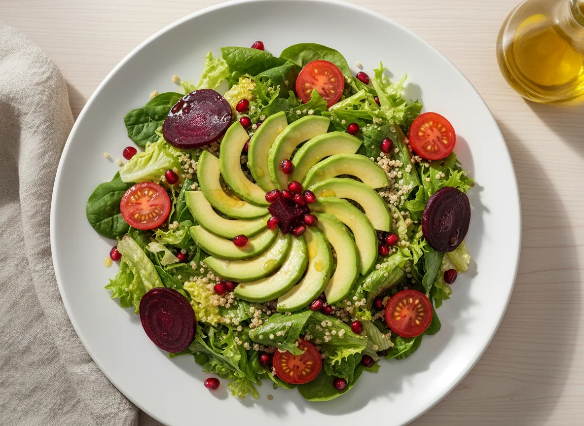 Quinoa-Salat mit Avocado und Granatapfel photo