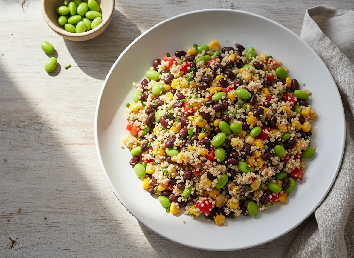 Quinoa-Salat mit Bohnen und Gemüse photo