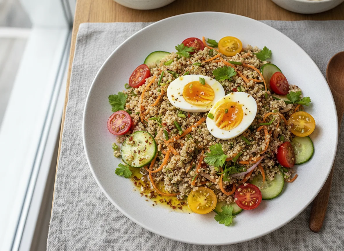 Quinoa-Salat mit Ei photo