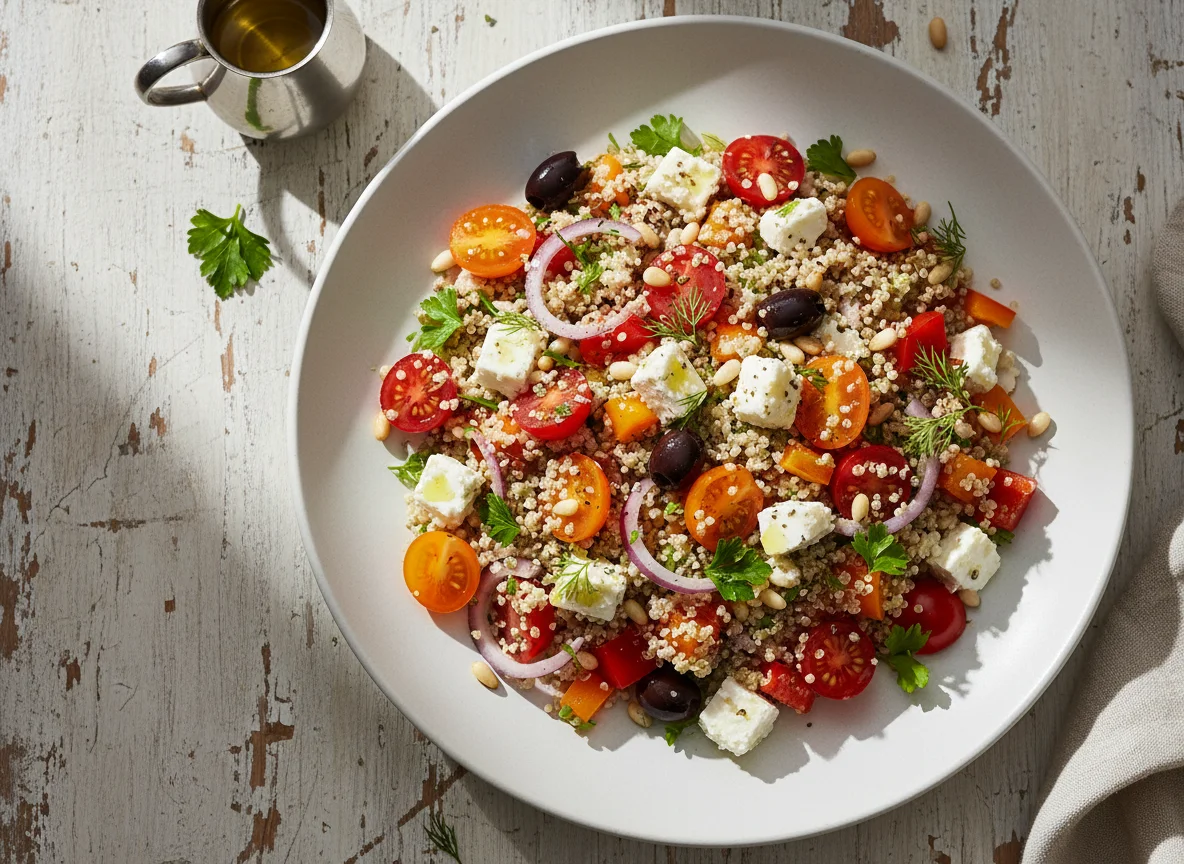 Quinoa-Salat mit Feta und Gemüse photo
