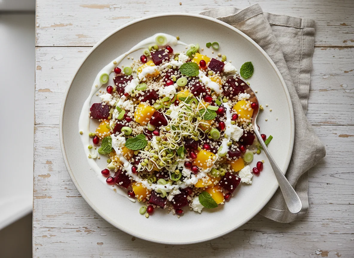 Quinoa-Salat mit Roter Bete und Feta photo