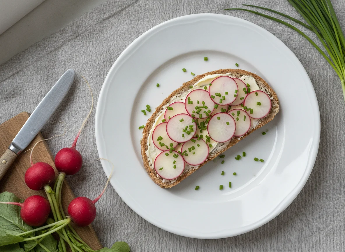 Radieschenbrot mit Schnittlauch photo