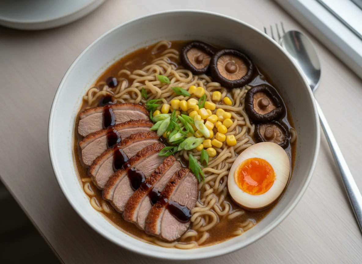 Ramen mit Ente und Ei photo