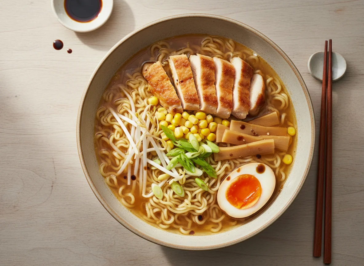 Ramen mit Hähnchen und Ei photo