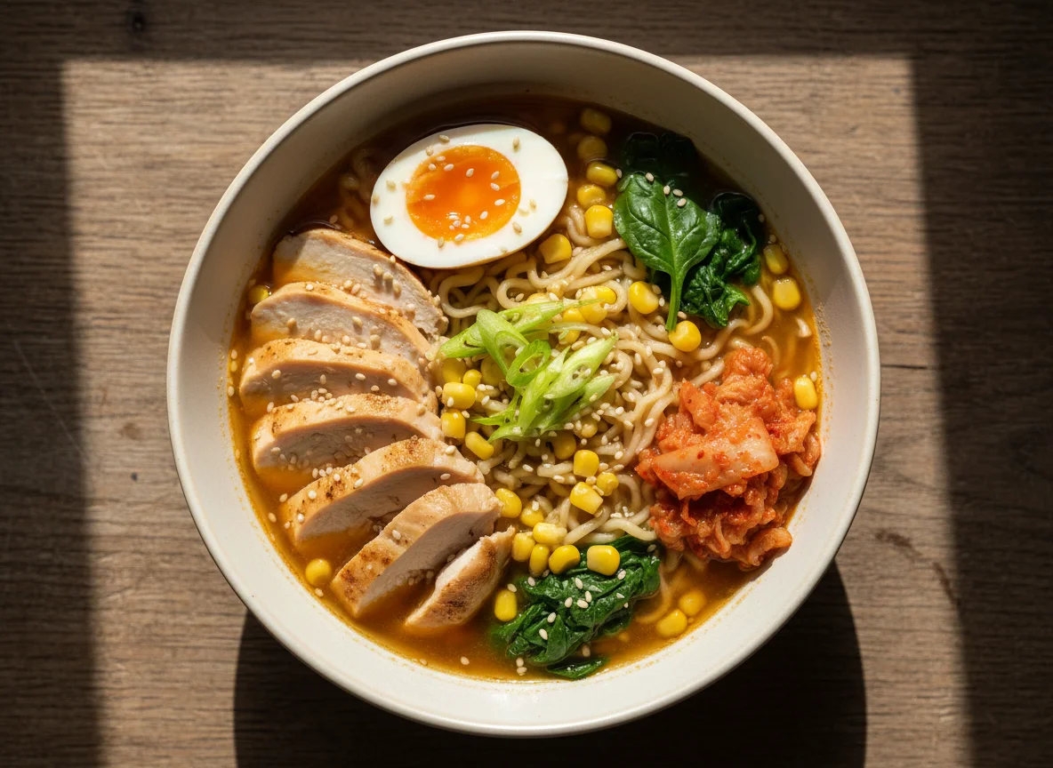 Ramen mit Huhn und Ei photo