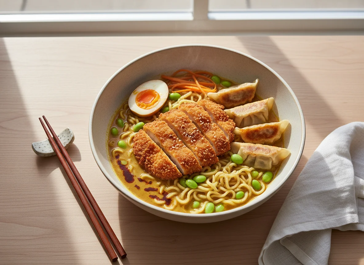 Ramen mit Panierten Brustfilet photo