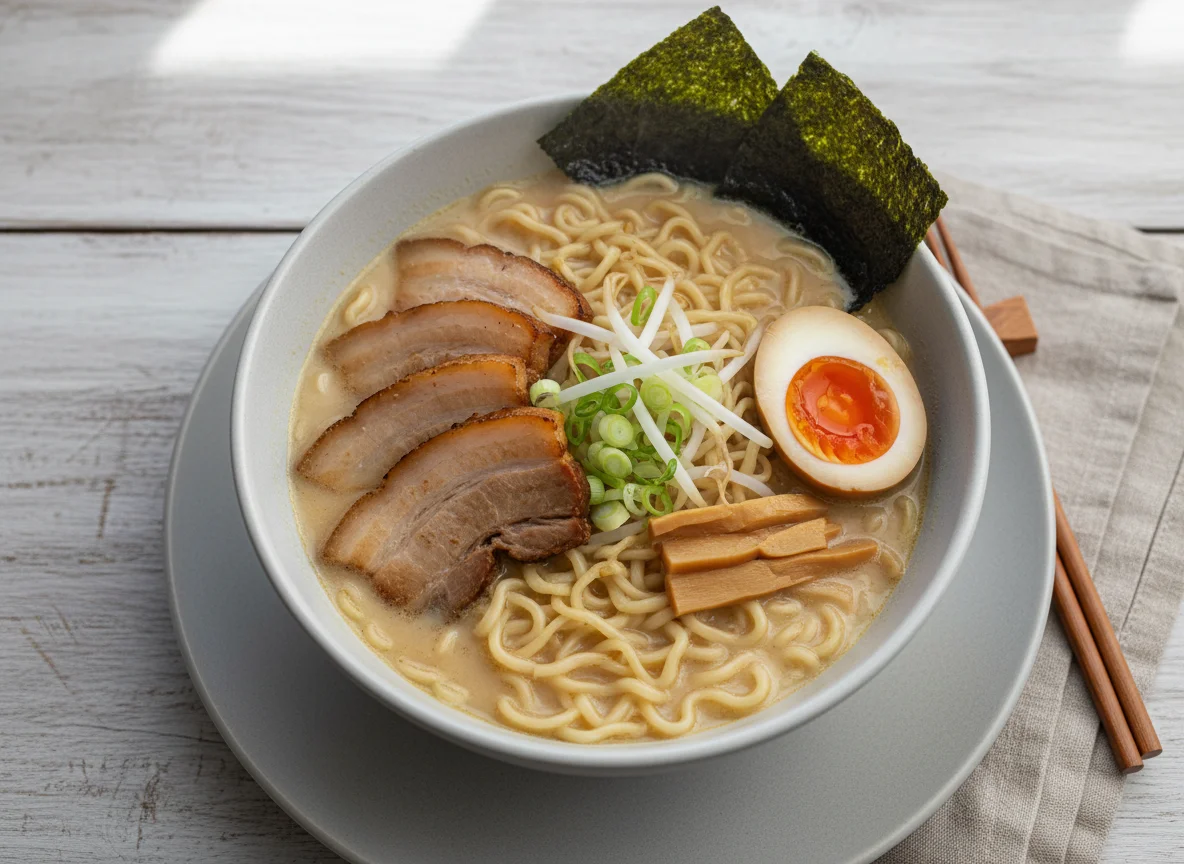 Ramen mit Schweinebauch und Ei photo