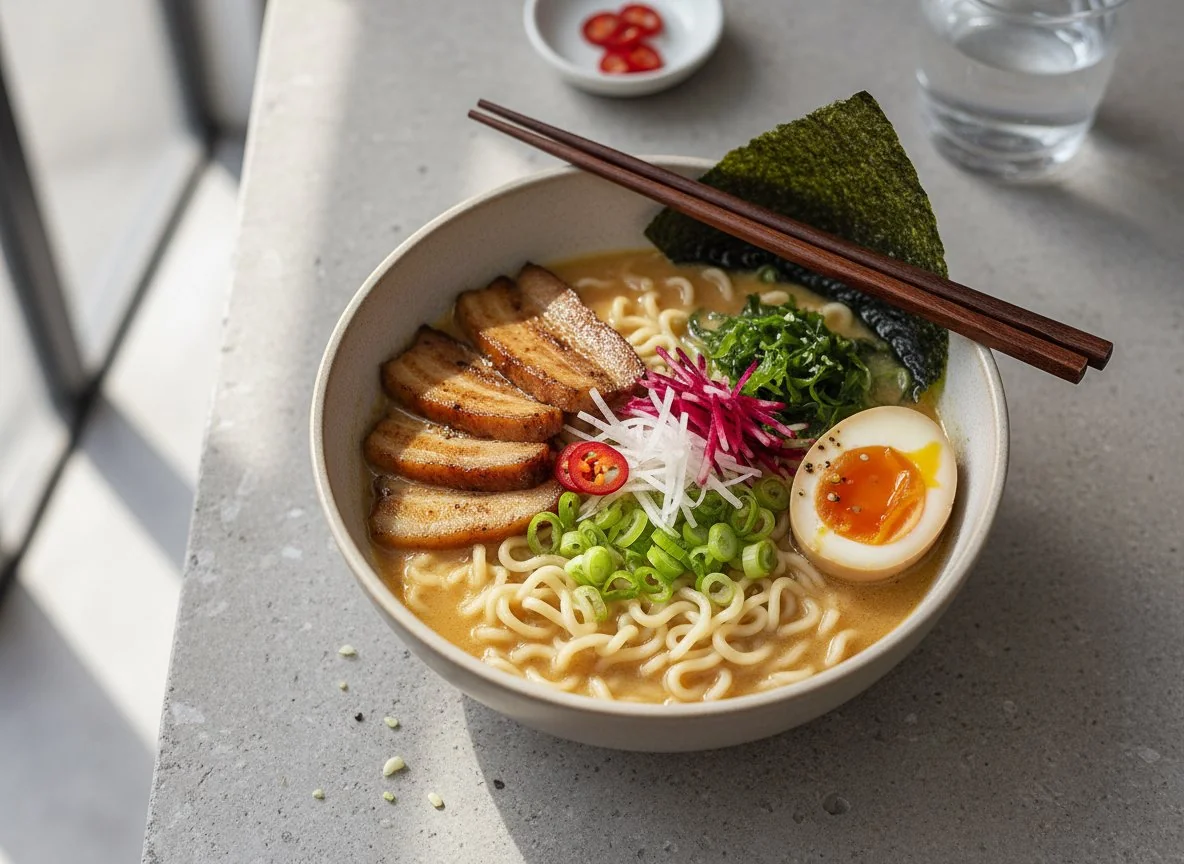 Ramen mit Schweinefleisch und Ei photo