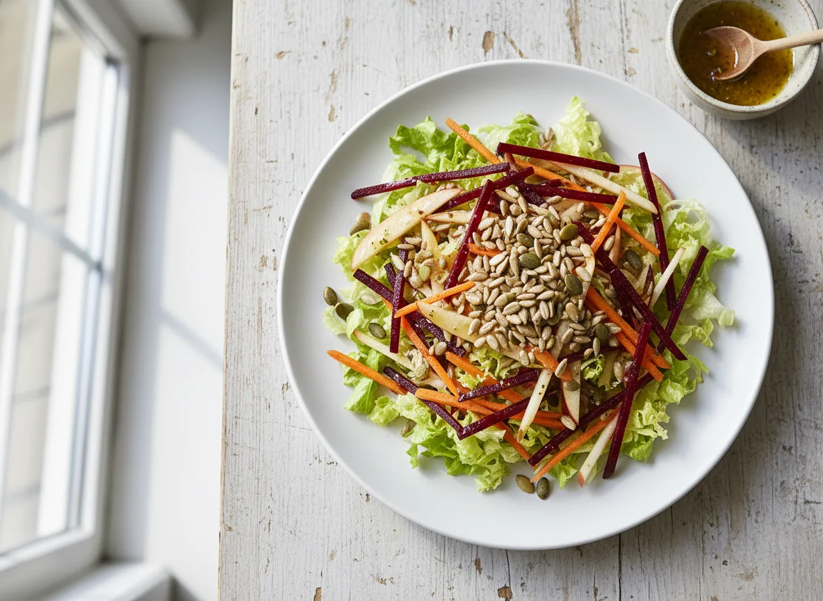 Randen-Apfel-Salat mit Kernen photo