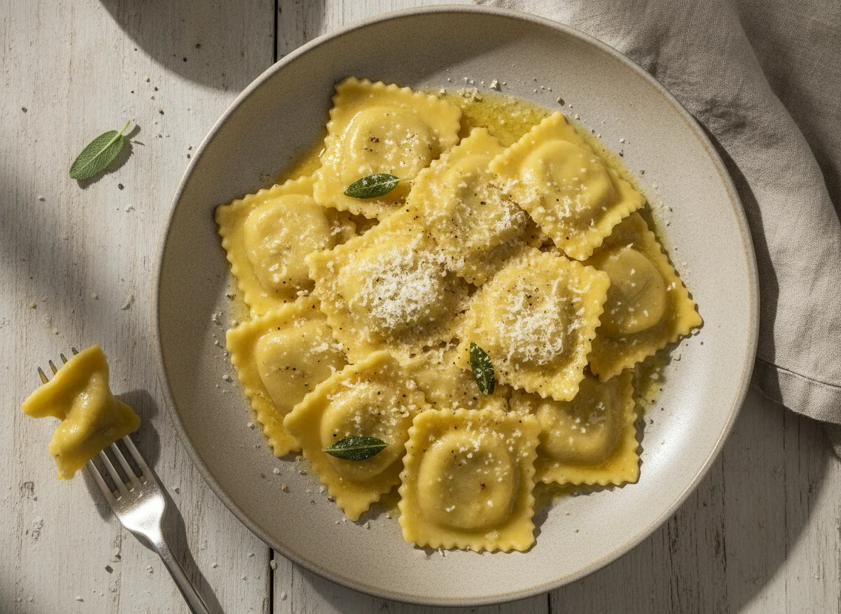 Ravioli mit Buttersoße photo