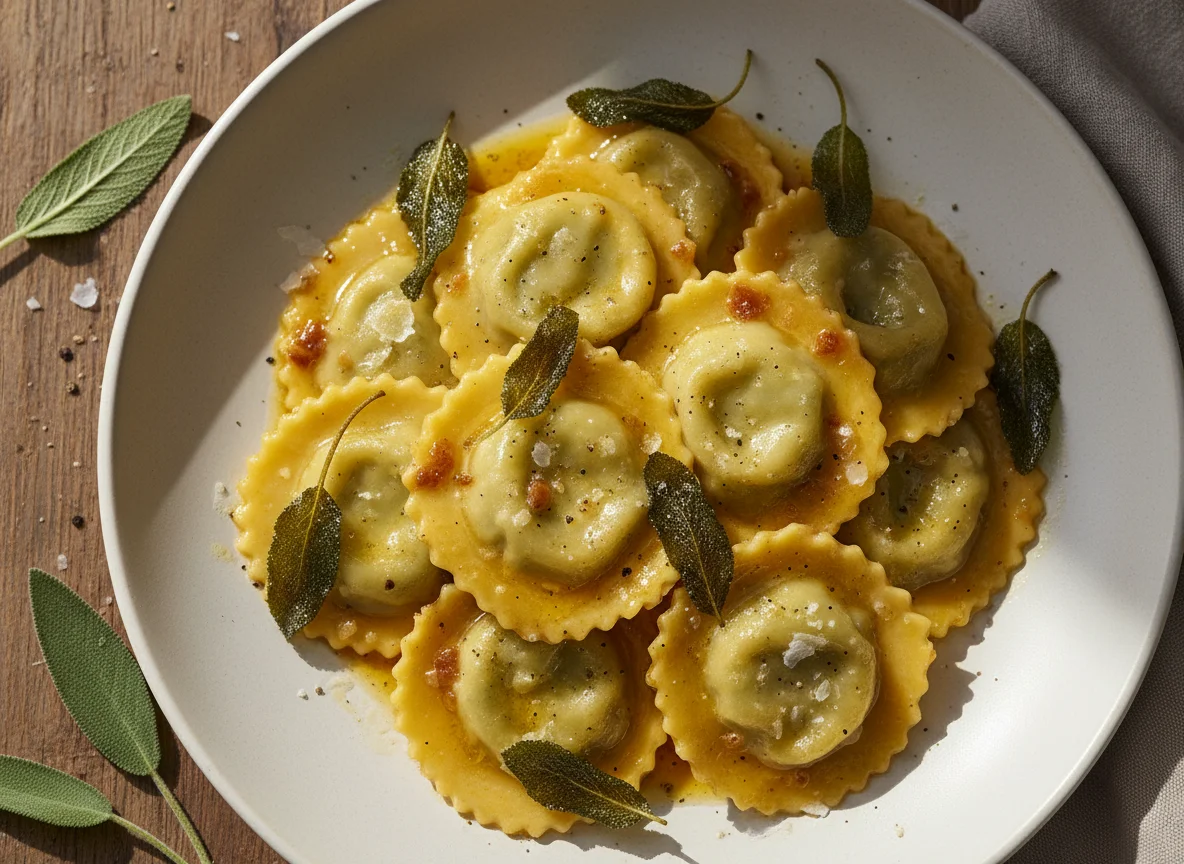 Ravioli mit Salbeibutter photo