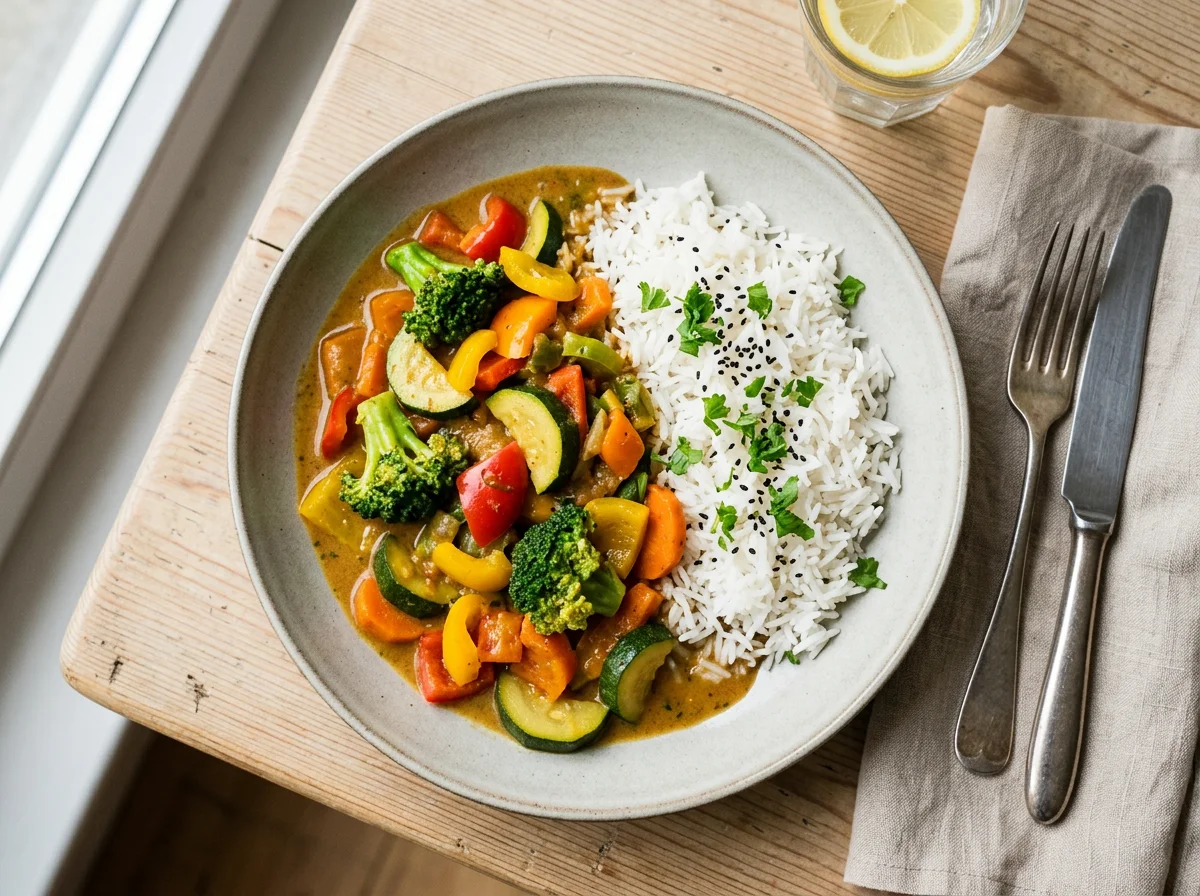 Reis mit Gemüsecurry photo