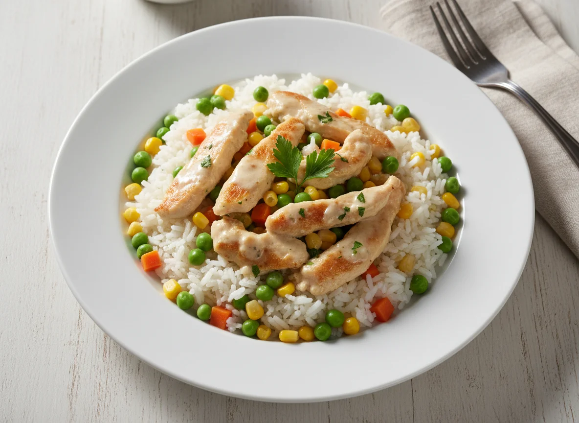 Reis mit Geschnetzeltem photo