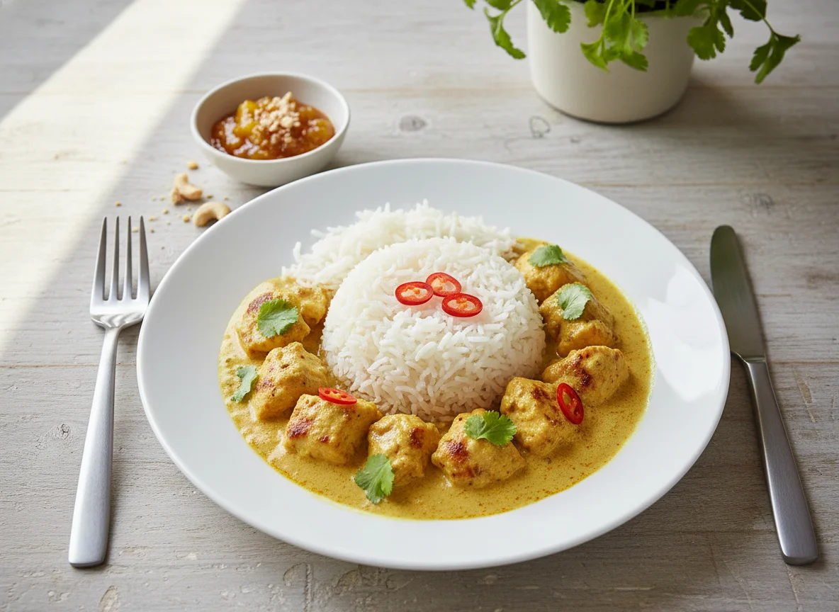 Reis mit Hähnchen-Curry photo