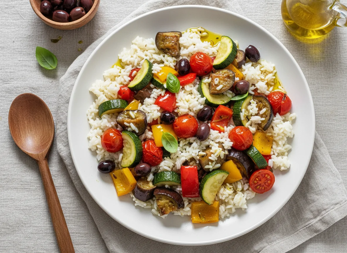 Reis mit mediterranem Gemüse photo