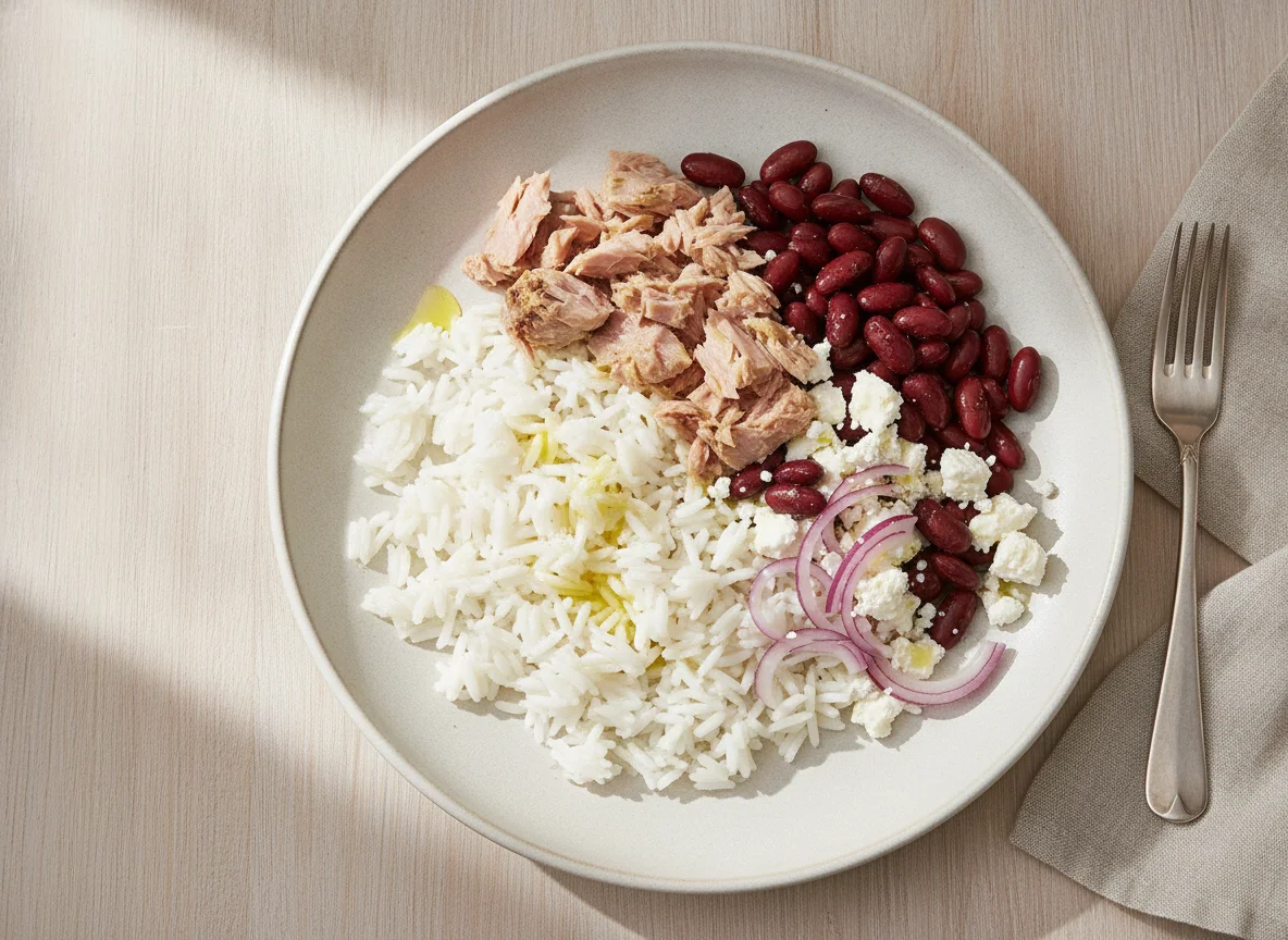 Reis mit Thunfisch-Bohnen-Salat photo