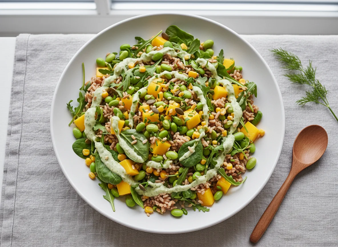 Reis-Edamame-Salat photo