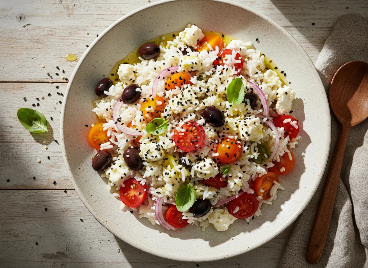 Reisgericht mit Feta und Gemüse photo
