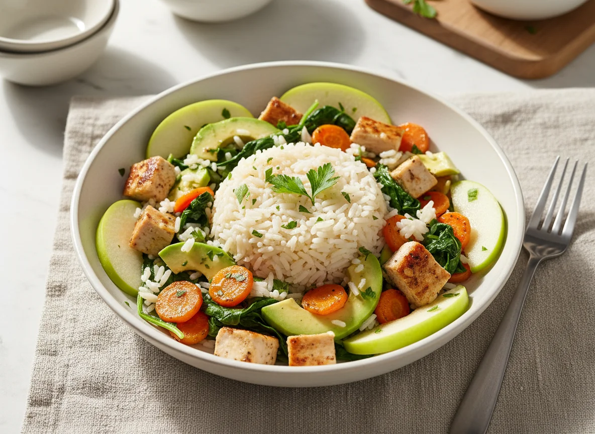 Reisgericht mit Poulet und Gemüse photo