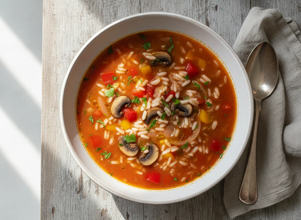 Reissuppe mit Gemüse photo