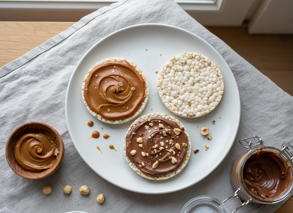 Reiswaffeln mit Aufstrich photo