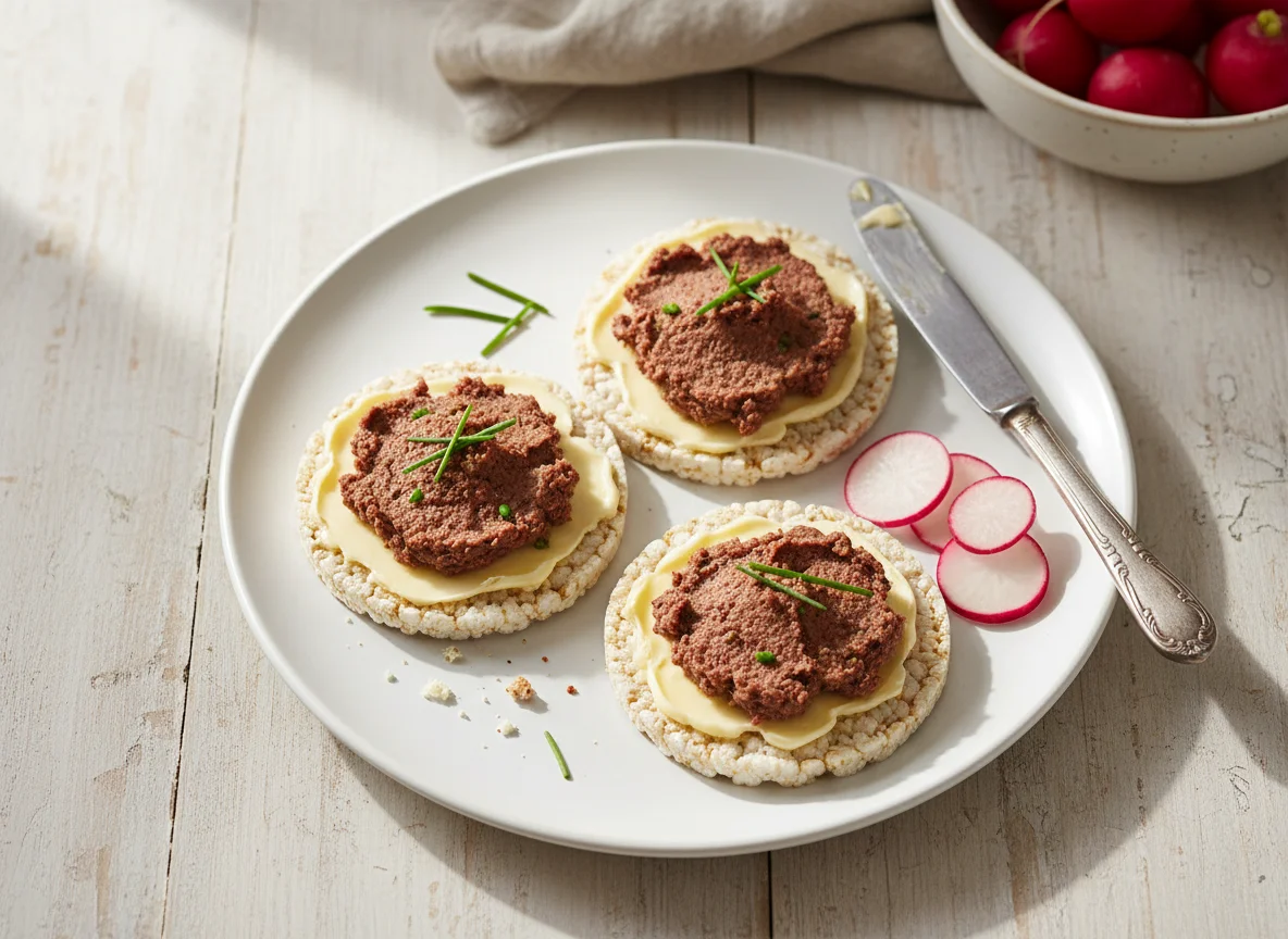 Reiswaffeln mit Leberwurst photo