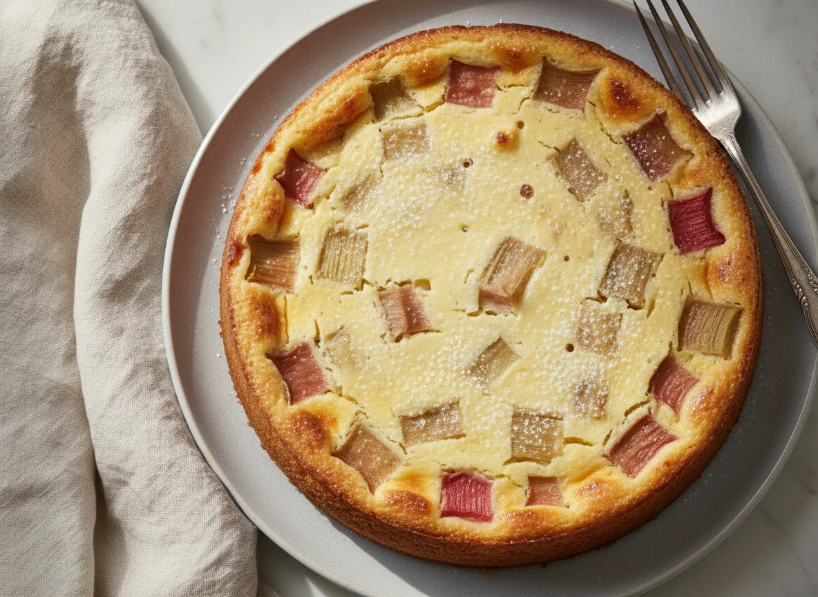 Rhabarberkuchen mit Guss photo
