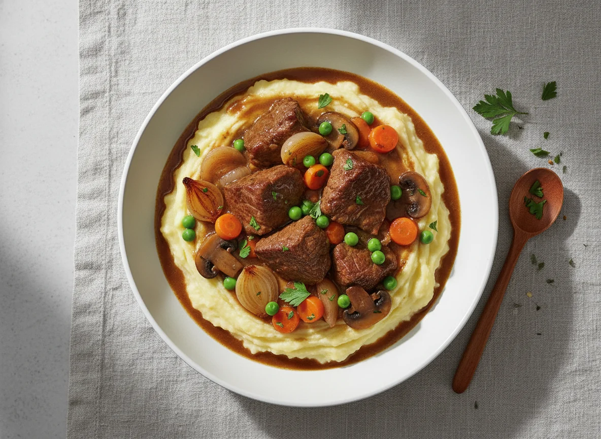 Rindereintopf mit Kartoffelpüree photo