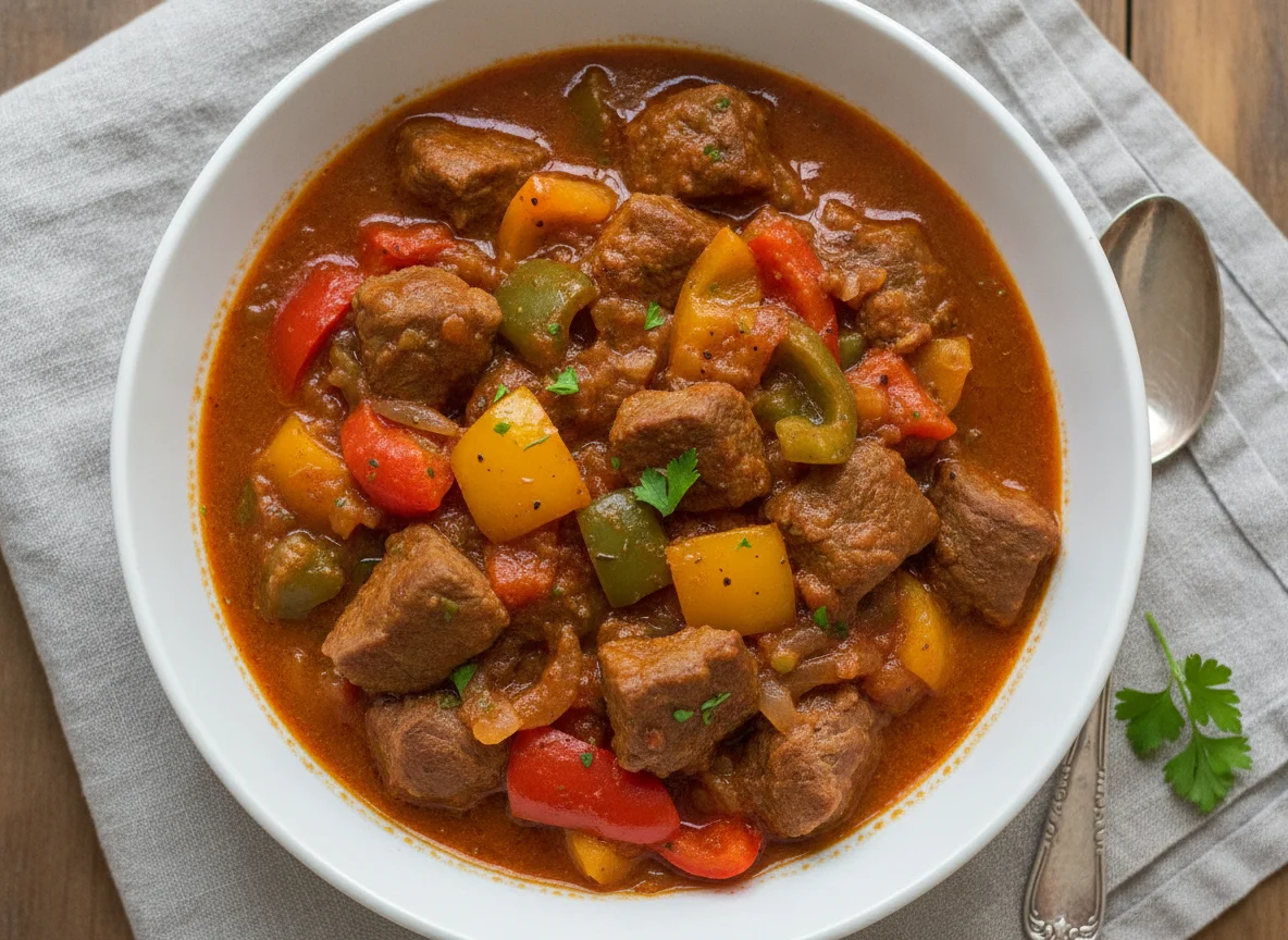 Rindergulasch mit Paprika photo