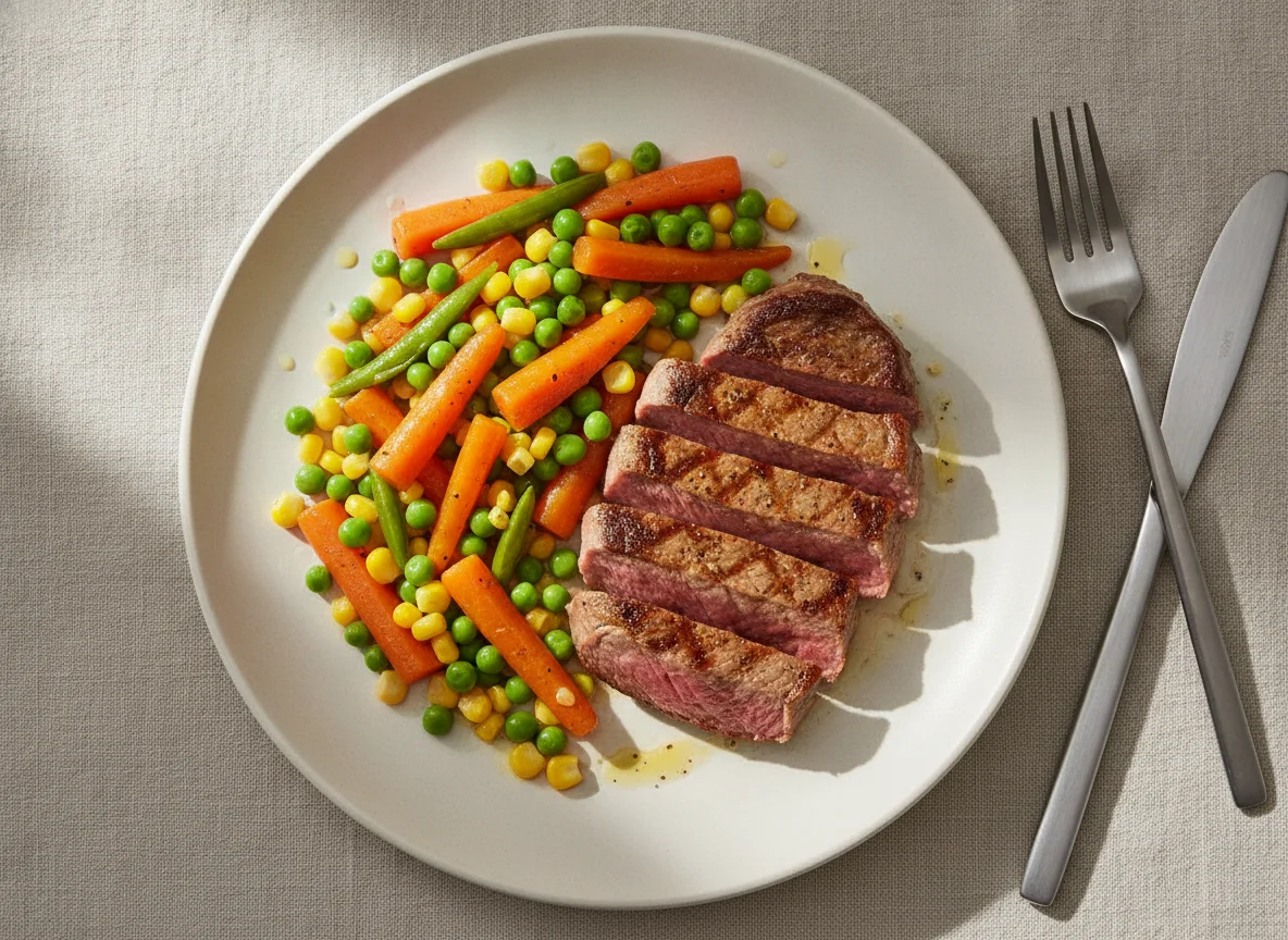 Rindersteak mit Mischgemüse photo