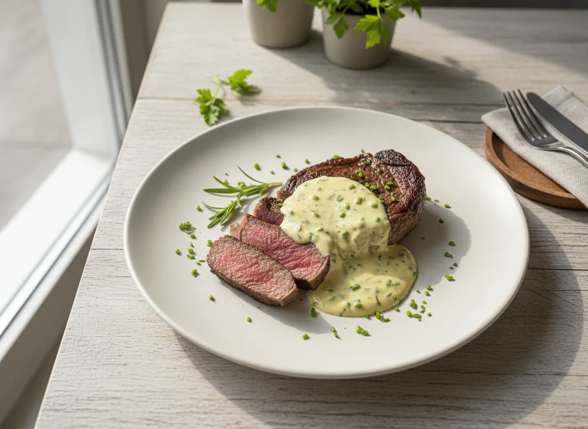 Rindersteak mit Sauce Béarnaise photo